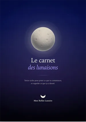 La couverture du Carnet des lunaisons : une lune presque pleine sur un ciel de nuit.
